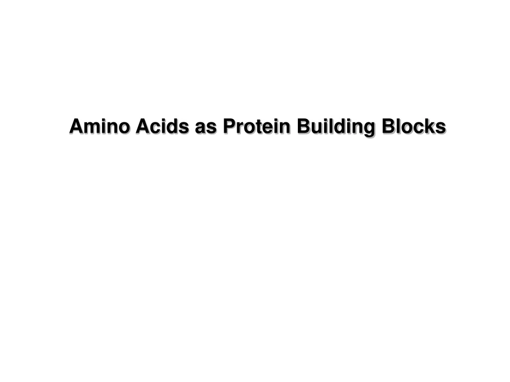 amino acids as protein building blocks