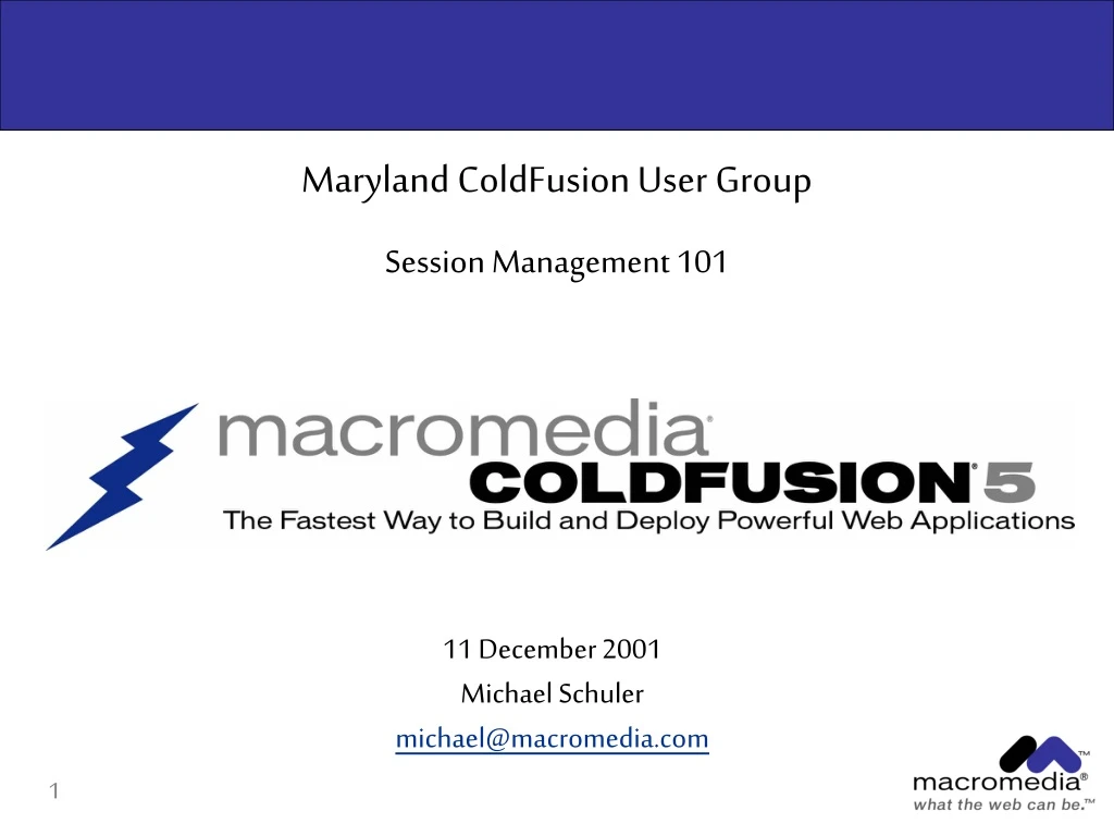 maryland coldfusion user group session management