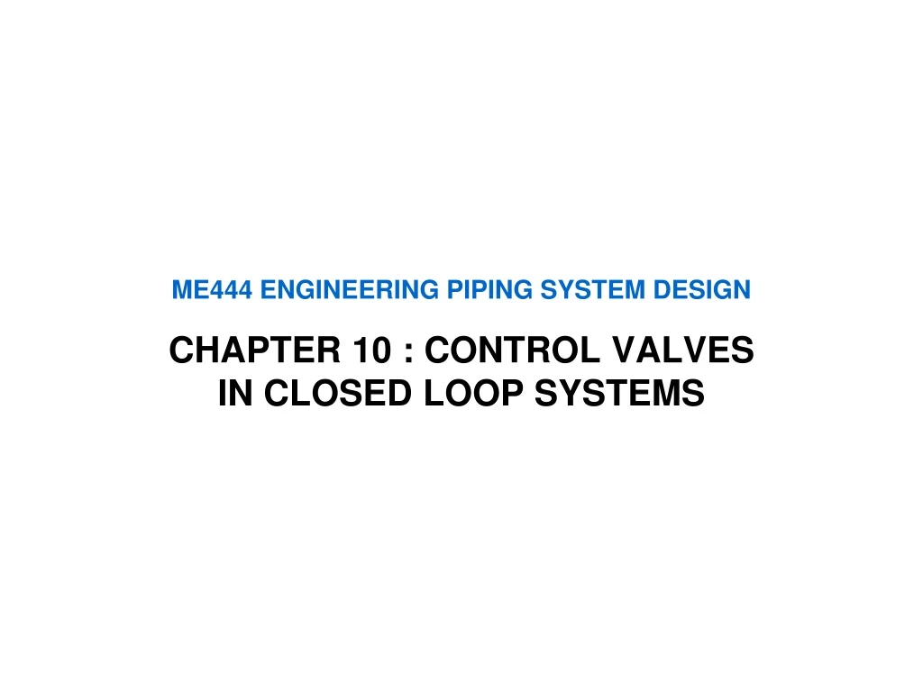 me444 engineering piping system design