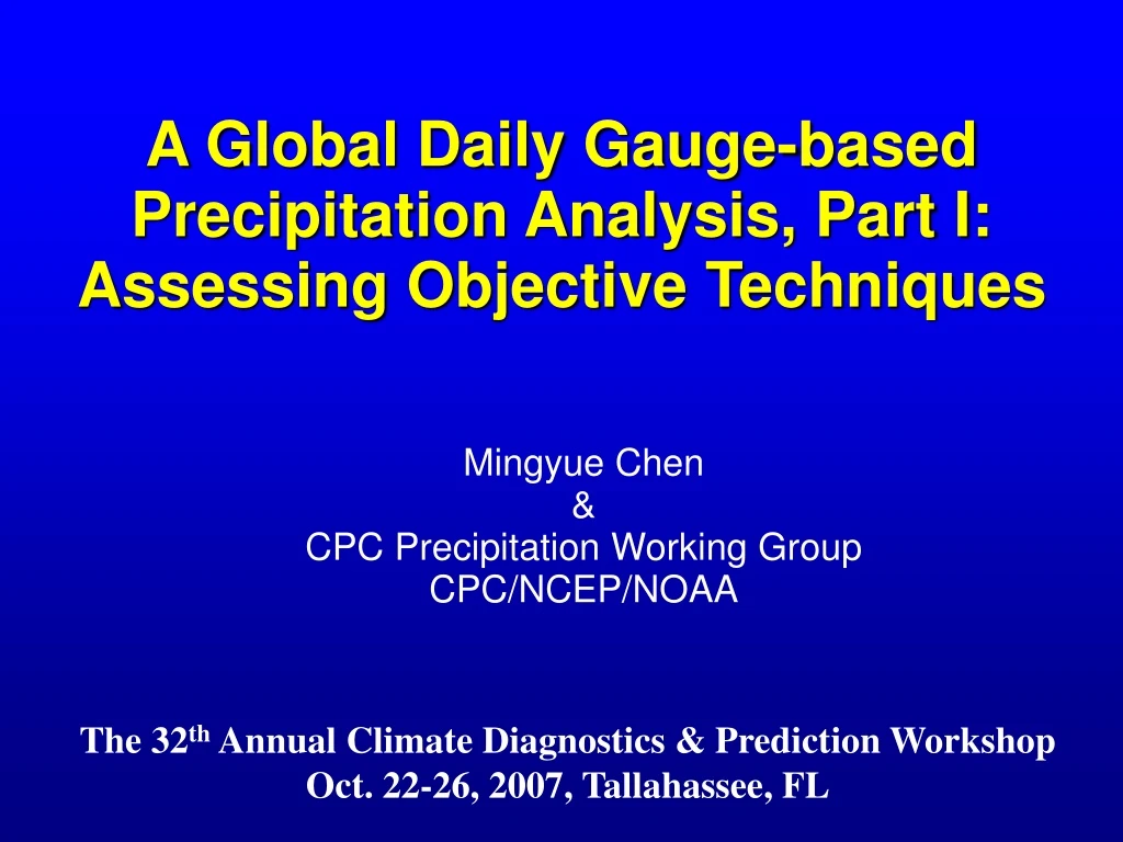 mingyue chen cpc precipitation working group cpc ncep noaa