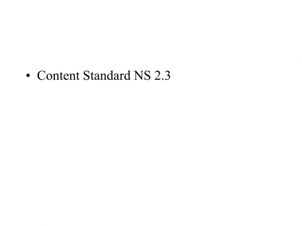 Content Standard NS 2.3
