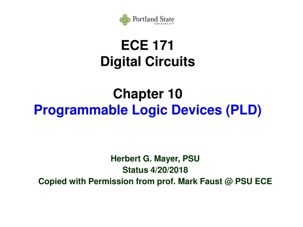 ece 171 digital circuits chapter 10 programmable