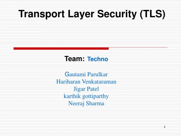 Transport Layer Security (TLS)