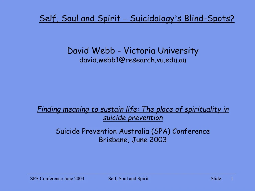 self soul and spirit suicidology s blind spots