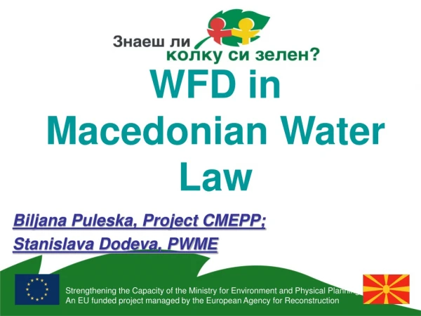 WFD in Macedonian Water Law