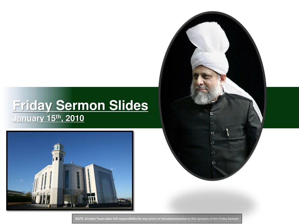 friday sermon slides january 15 th 2010