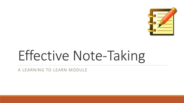 Effective Note-Taking