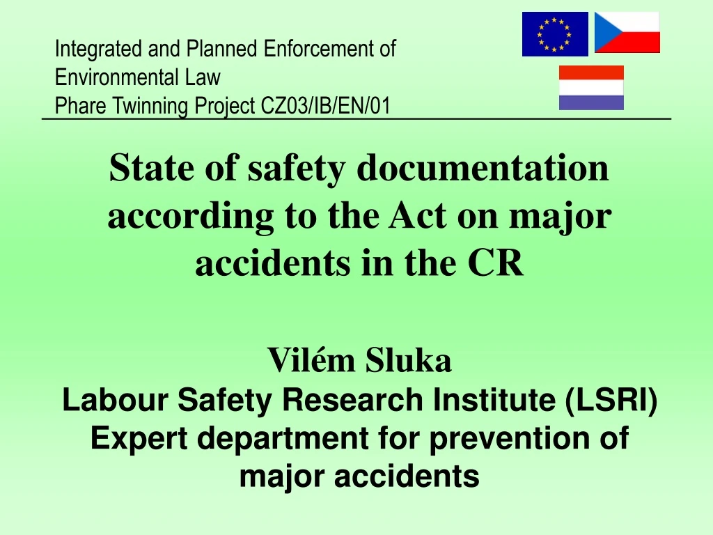 state of safety documentation according