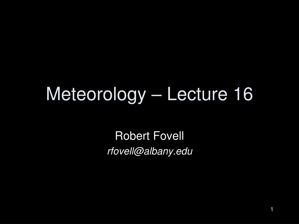 meteorology lecture 16