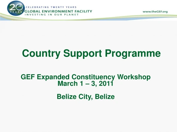 Country Support  Programme