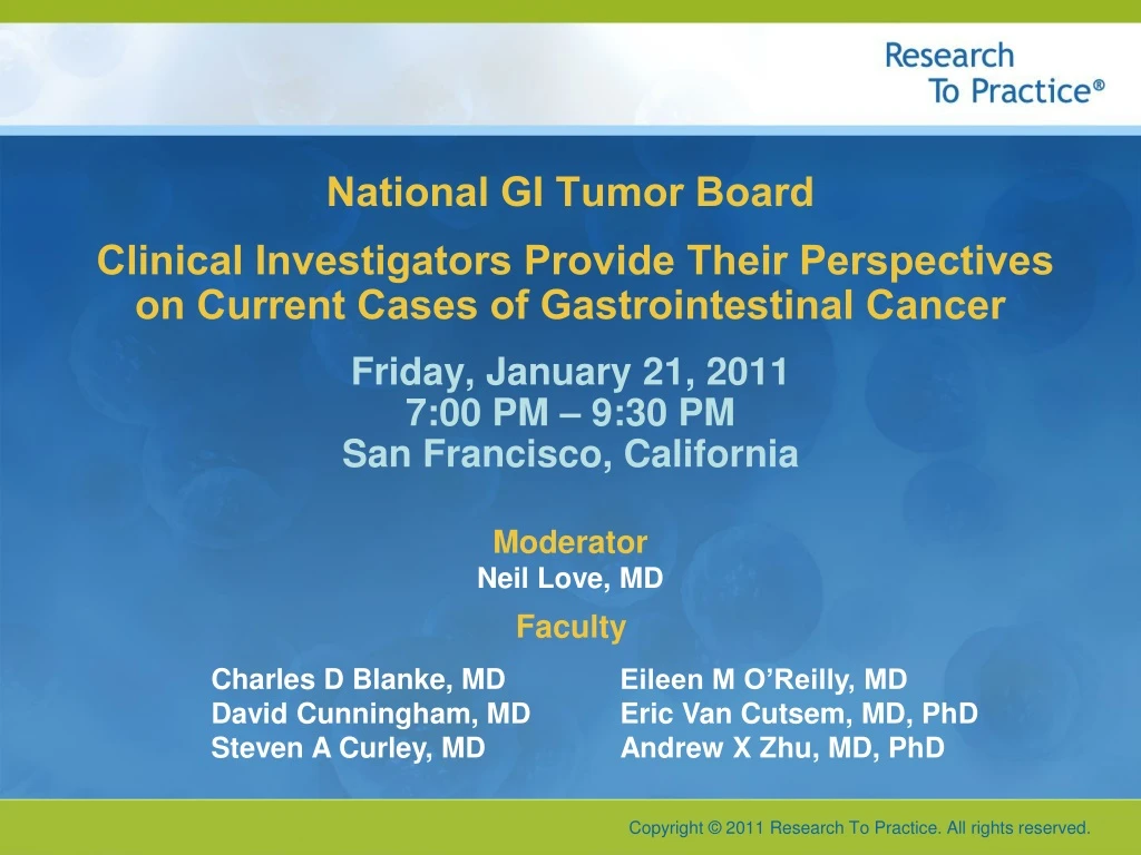 national gi tumor board clinical investigators