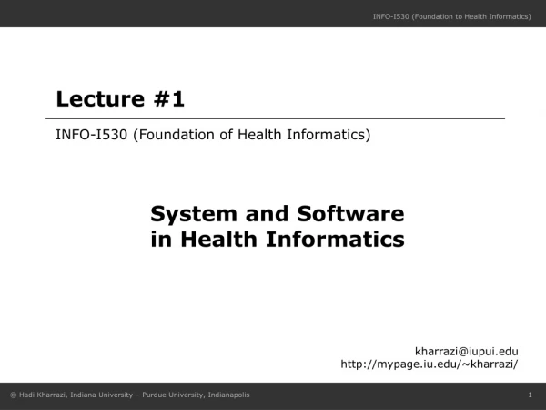 INFO-I530 (Foundation of Health Informatics)