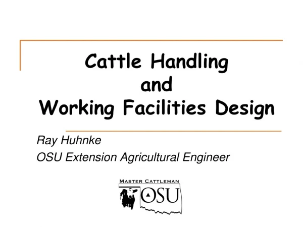Cattle Handling  and  Working Facilities Design
