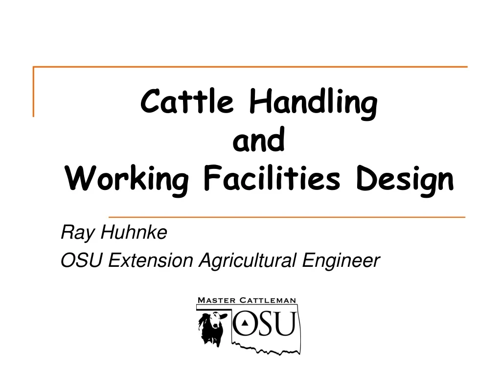 cattle handling and working facilities design