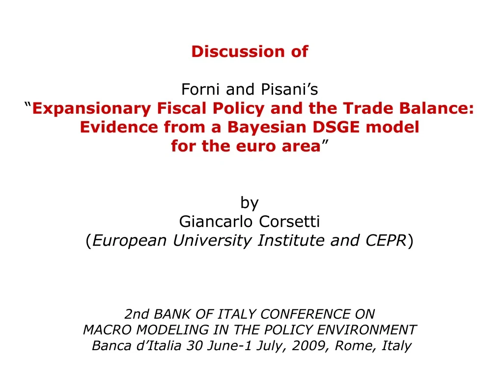 discussion of forni and pisani s expansionary