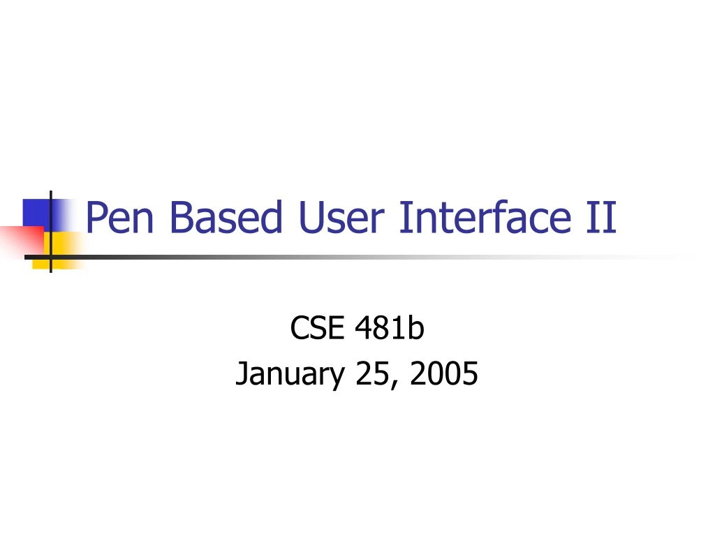 pen based user interface ii