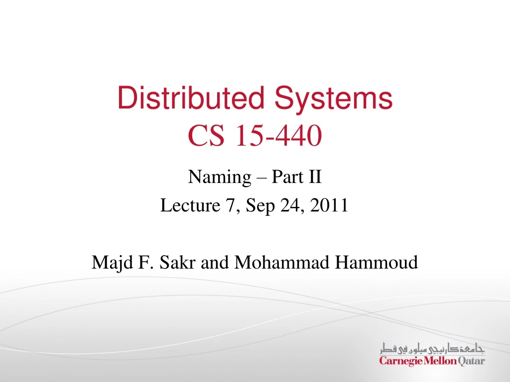 distributed systems cs 15 440