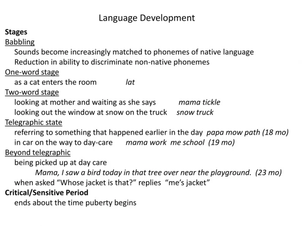 Language Development