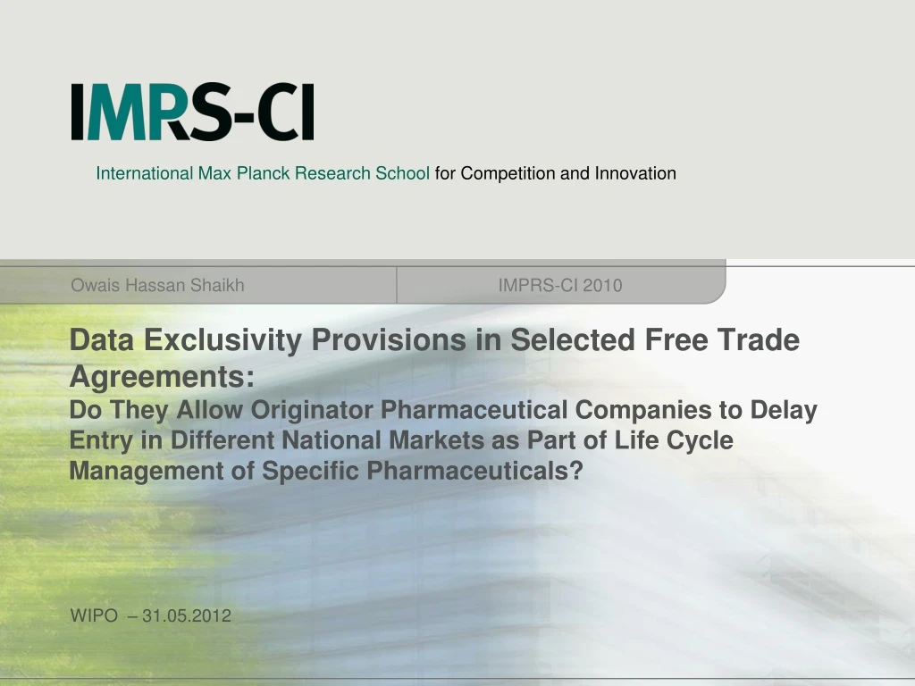 data exclusivity provisions in selected free