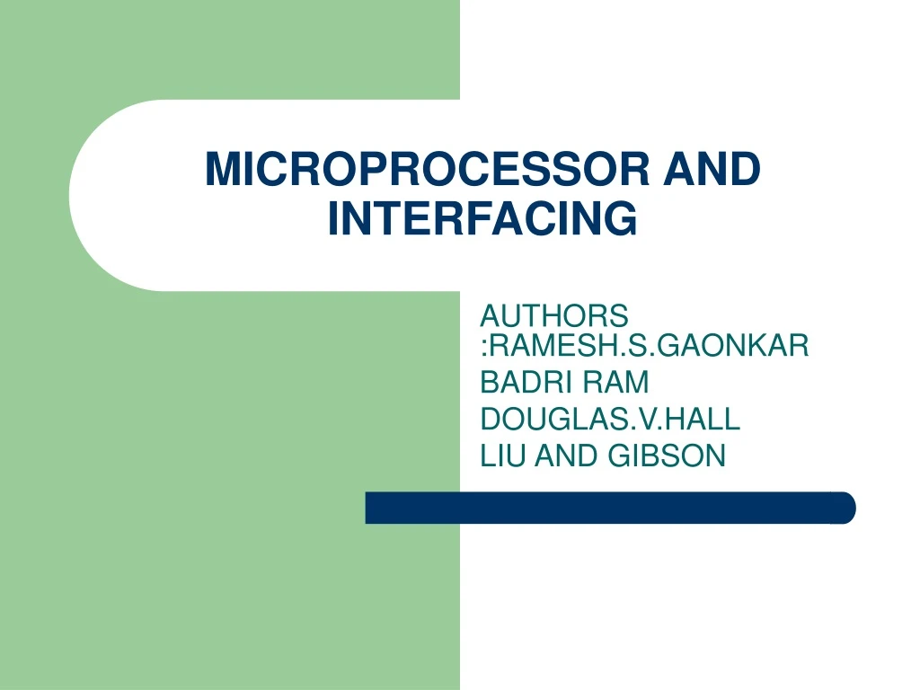 microprocessor and interfacing