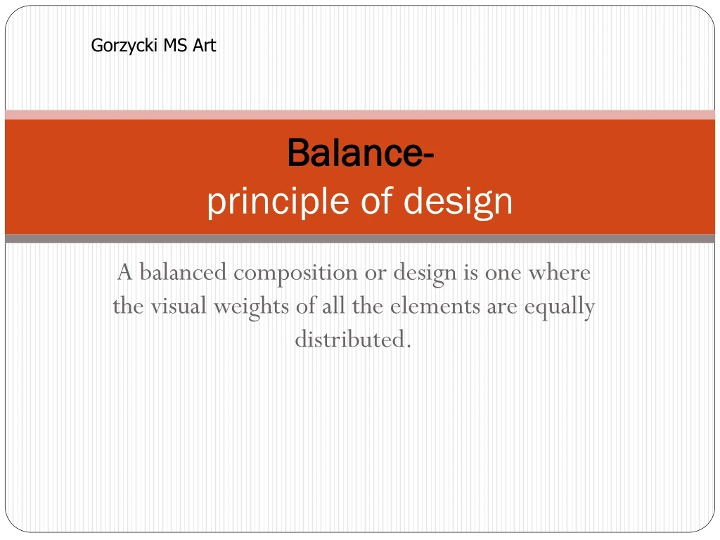 balance principle of design