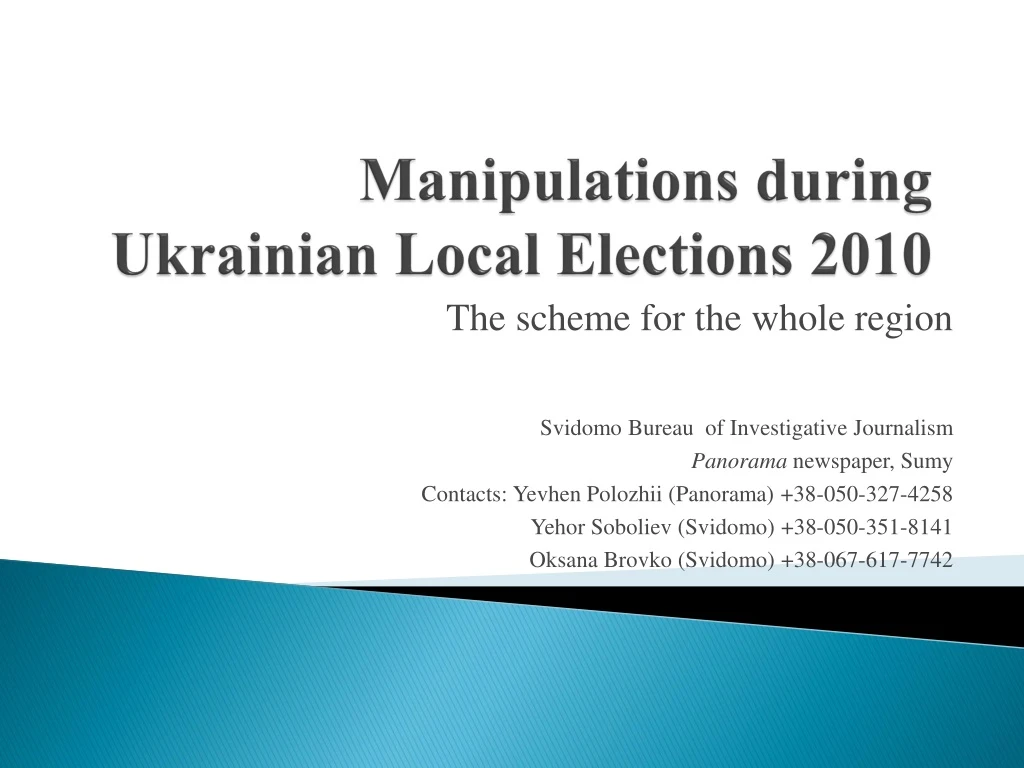 manipulations during ukrainian local elections 2010
