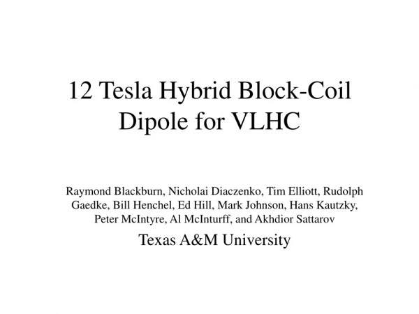 12 Tesla Hybrid Block-Coil Dipole for VLHC
