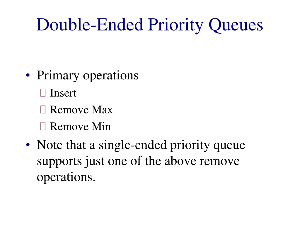 double ended priority queues