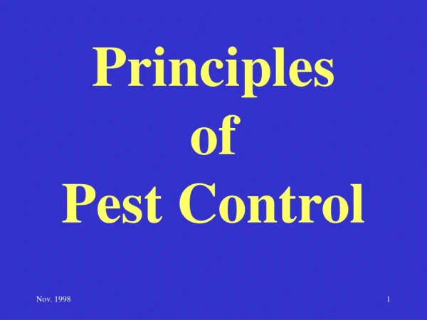 Principles of Pest Control