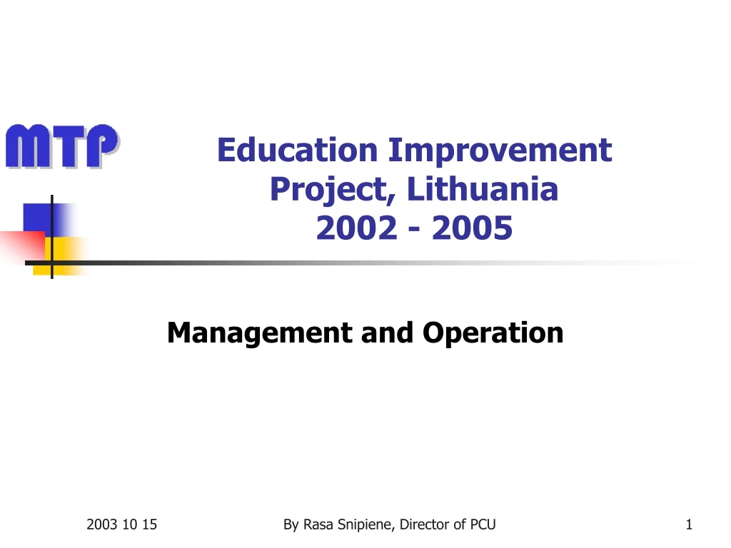 education improvement project lithuania 2002 2005