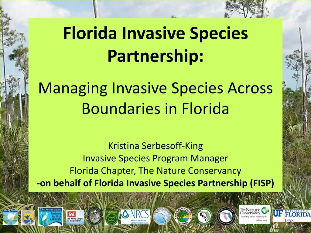 florida invasive species partnership managing