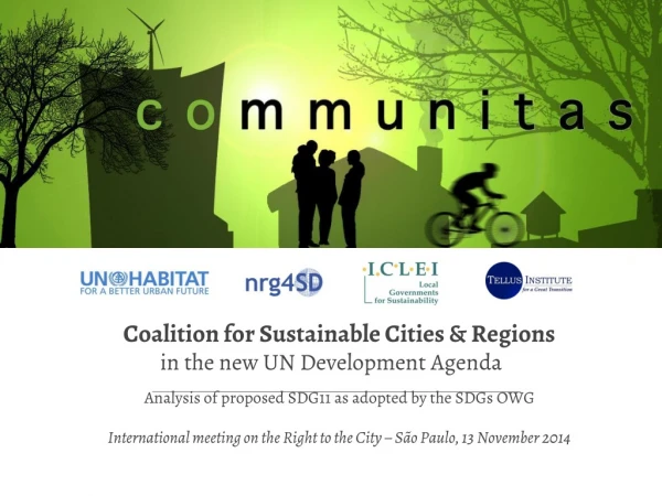 Coalition for Sustainable Cities &amp; Regions in the new UN Development Agenda