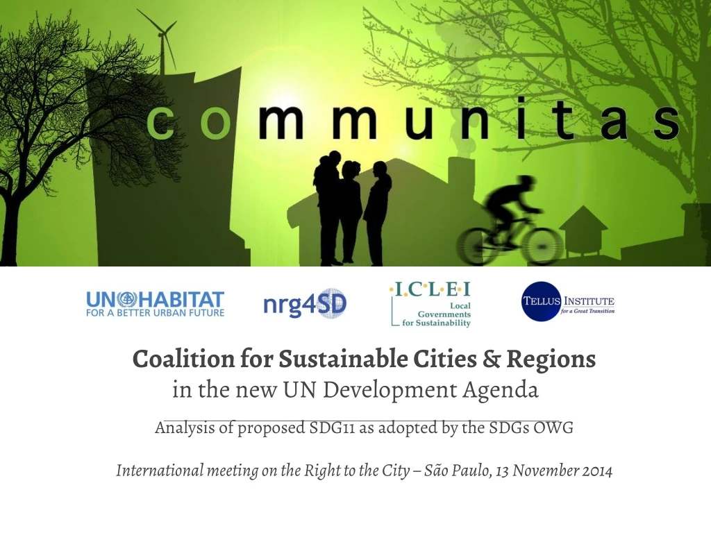 coalition for sustainable cities regions