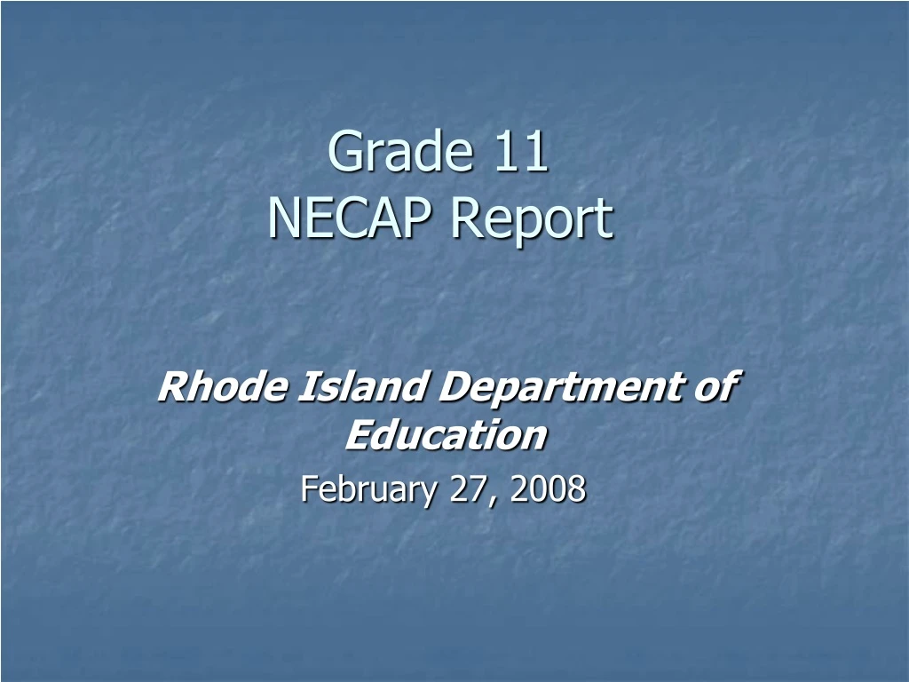 grade 11 necap report