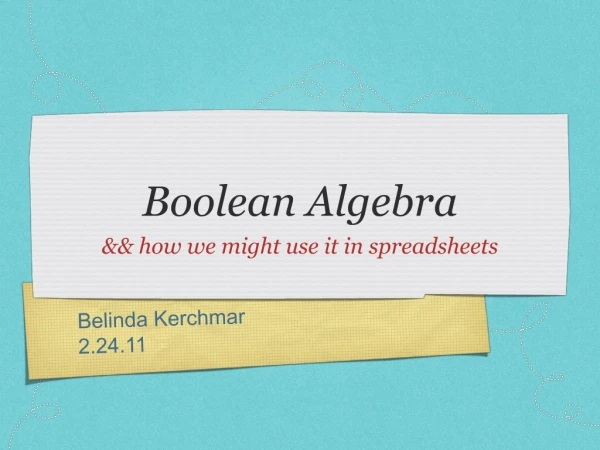 Boolean Algebra