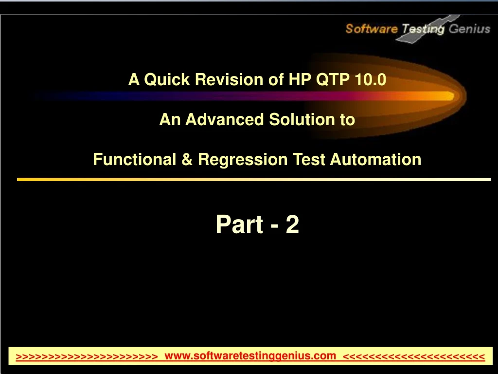 a quick revision of hp qtp 10 0 an advanced
