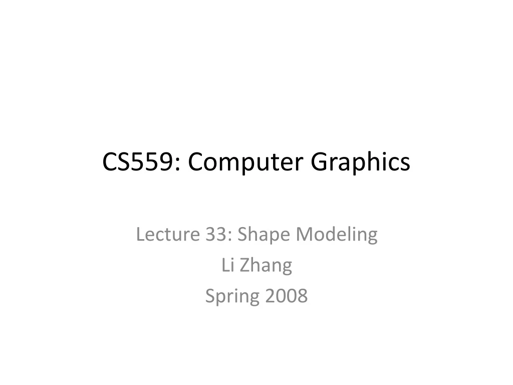 cs559 computer graphics