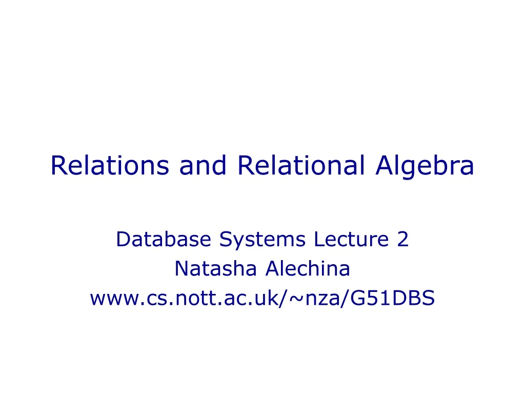 relations and relational algebra