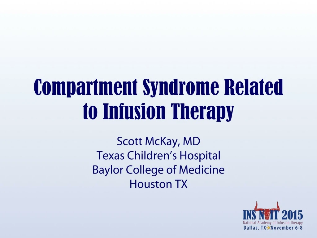 compartment syndrome related to infusion therapy