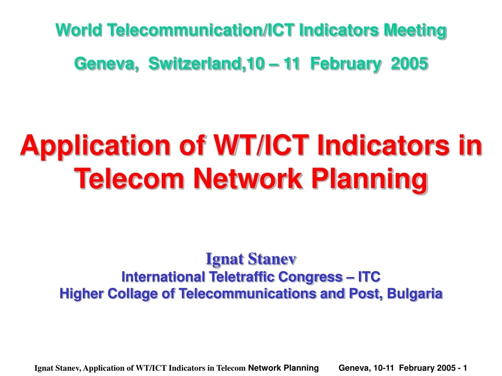 world telecommunication ict indicators meeting