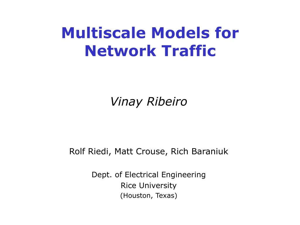 multiscale models for network traffic