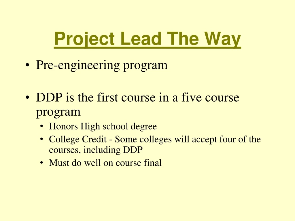 project lead the way