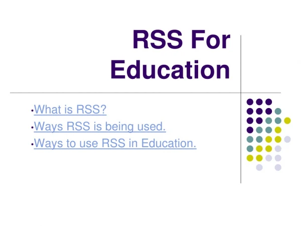 RSS For Education