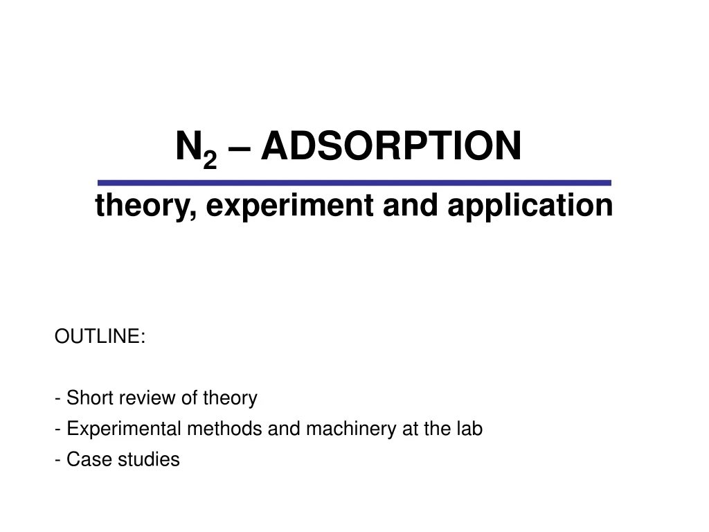 n 2 adsorption theory experiment and application