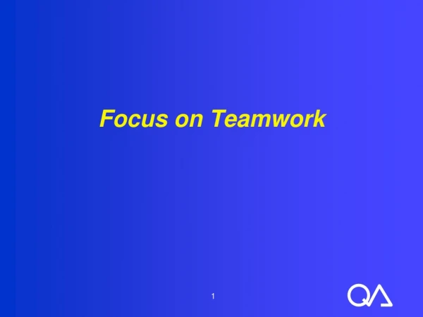 Focus on Teamwork