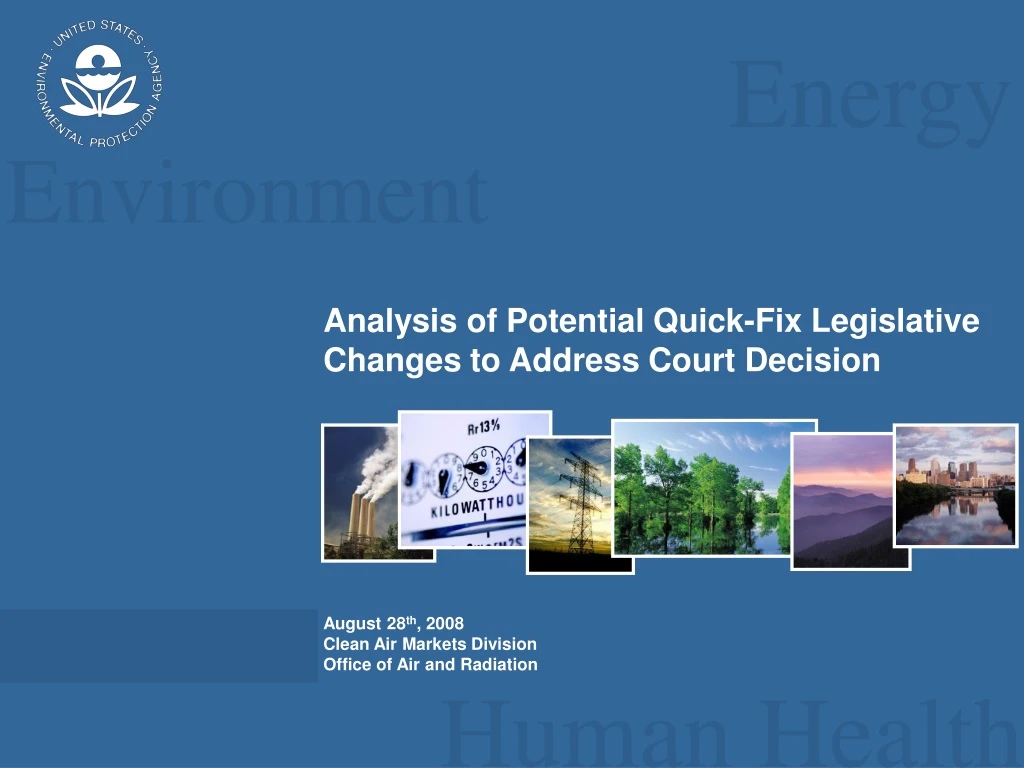 analysis of potential quick fix legislative changes to address court decision