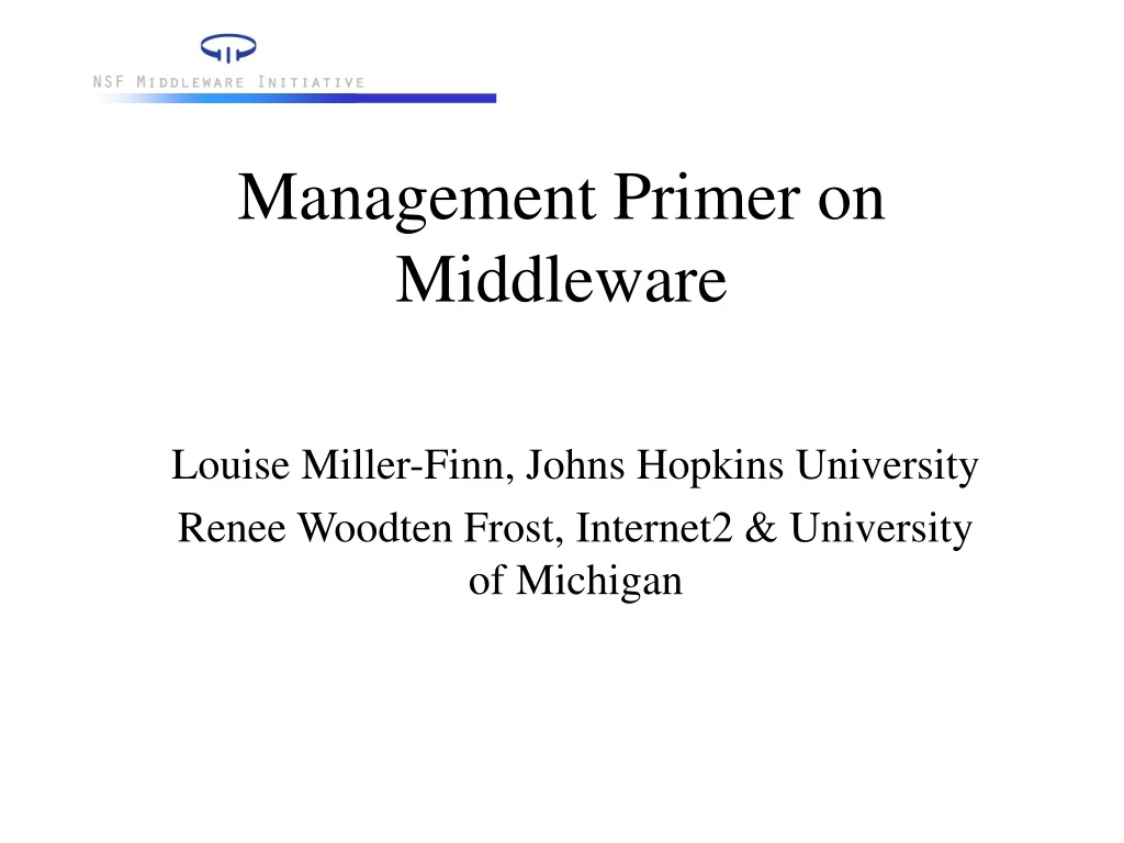 management primer on middleware