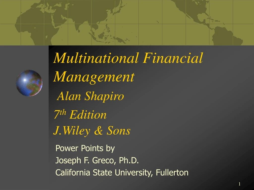 multinational financial management alan shapiro 7 th edition j wiley sons