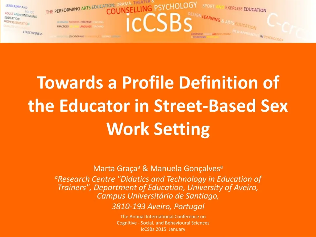 towards a profile definition of the educator in street based sex work setting