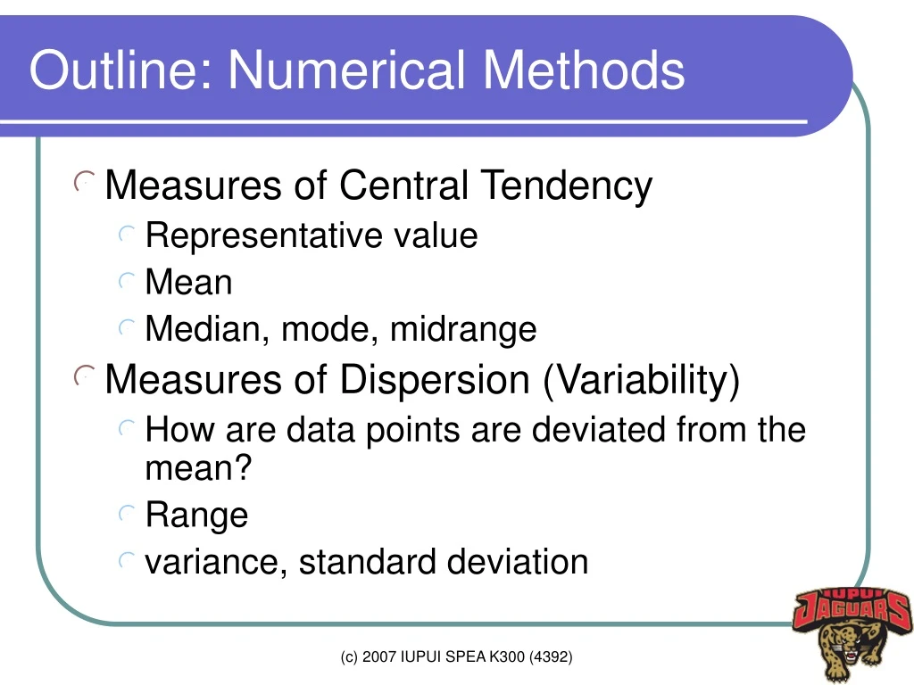 outline numerical methods